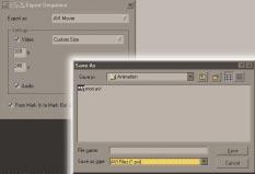 Sequential graphic files (TGA) and AVI movie files are also supported for creating animations.