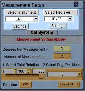 Chapter 2 - Software Overview Measurement Settings Measurement Settings Instrument Selection and Settings You can now choose from multiple combinations of instruments such as a Signal Generator and