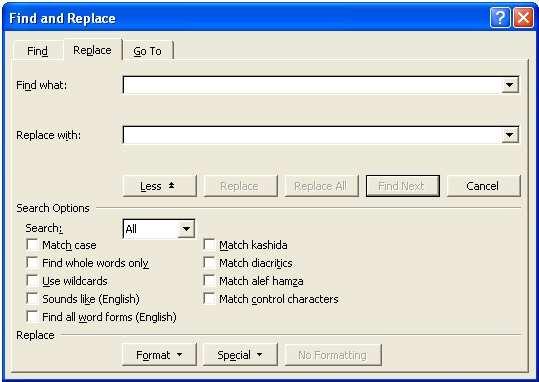 Search Complications (cont d) Hidden Text: There are two types of characters: keyboard characters typed by user, and formatting information added by the application Search generally ignores