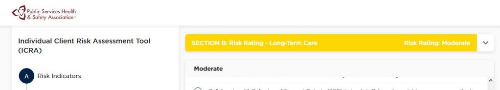 Figure 3: Horizontal Bar - Risk Rating Reference and Pop-Up Window You can click on the up arrow or anywhere outside the popup window to close it.