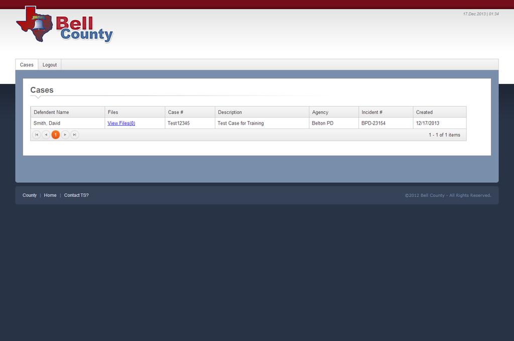 Once logged into the portal all cases assigned to the attorney will display in