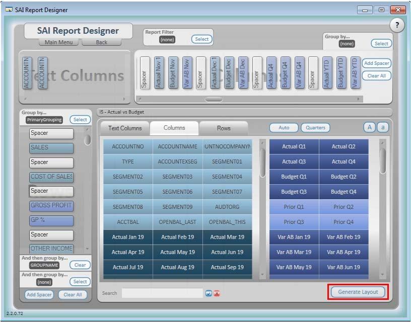 Report Designer Lesson 5 Using the Designer Report Designer Interface The Report Designer interface is arranged in a grid format.