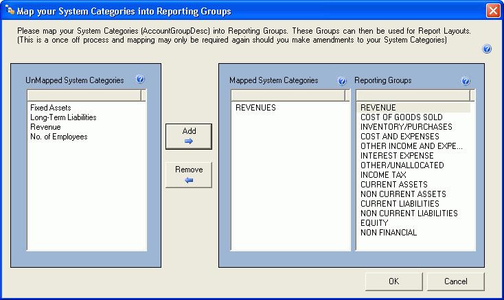 Lesson 5 Using the Designer Report Designer Mapping Tool Use the Mapping Tool if you need to assign account groups to reporting categories.
