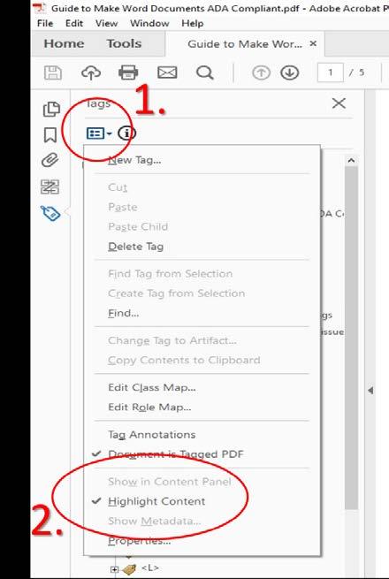 o Changing Tags You may find that there is an incorrect tag on your document.