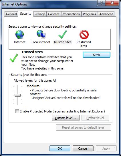 5. Then click OK and re-launch Internet Explorer.