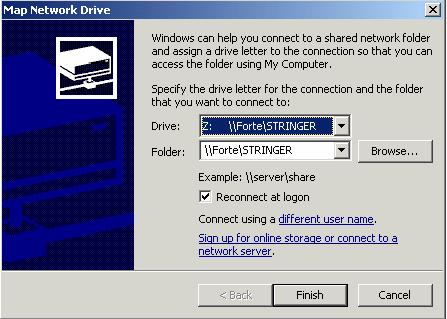 Citrix returns you to the Map Network Drive screen. 7.
