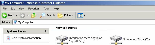 The folder you selected is now mapped to the selected drive. 8.