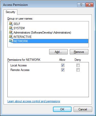 DCOM configuration, continued 16 Set Customize in Launch and Activation Permissions and Access Permissions and click Edit.