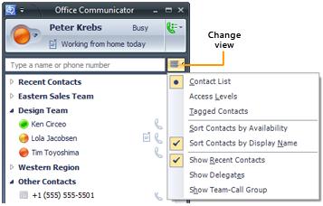 Unified Communications: How-To / Communicator Presence & Instant Messaging Page 14 of 69 Sort Contacts in the Contact List How contacts are sorted in the Contact List By default, Communicator sorts