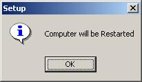 Figure 3. The message about restart After the restart, installation of the new version of ForwardT Software will continue.