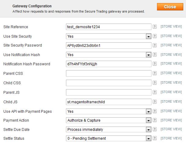 3.2.2 Gateway Configuration Click Configure next to Gateway Configuration (under Secure Trading Payment Pages ). This expands to show settings you can configure. 3.2.2.1 Site Reference You must enter your unique Secure Trading site reference in the Site Reference field.