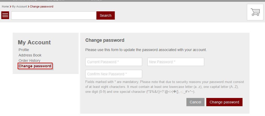 ID after the order has been completed Click on Change password to update your password.