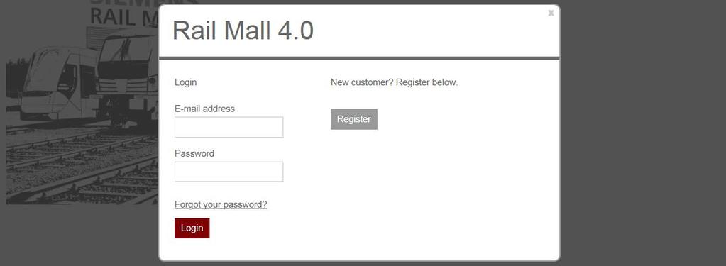 If you already have a user account for Rail Mall, you can log on