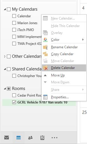 1. Select calendar you are wanting to remove from your