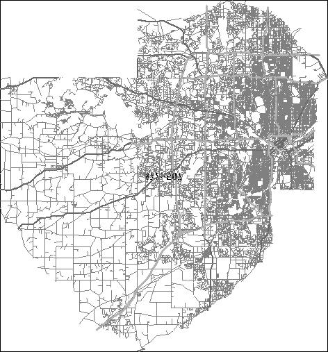# of Cell Changes (K)....... Grid Size CPU Time (sec) Grid Size Figure : Map of Hennepin County, MN, USA.