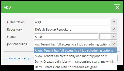 6. Assign the Repository that will be used by organization VMs. The list includes repositories configured for managed Veeam backup servers. IMPORTA NT!