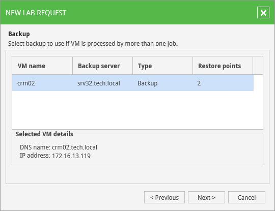 On the Lab Request step, specify the required virtual machine name or IP address and other request settings. By default, lab usage duration is 30 minutes. If necessary, change this value.