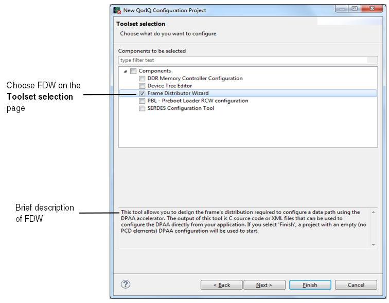 Introduction Figure 1-1. Choose FDW from Toolset selection page 7. Create an FDW component.