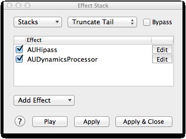 effect stack used to automate processing tasks serial operation