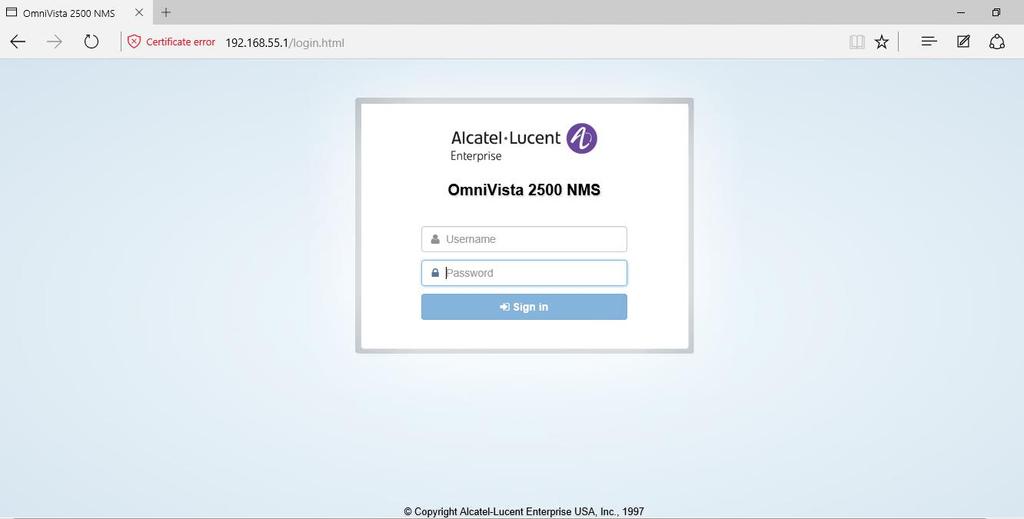 6. Double-click on the OV2500 shortcut (ignore the security certificate warning