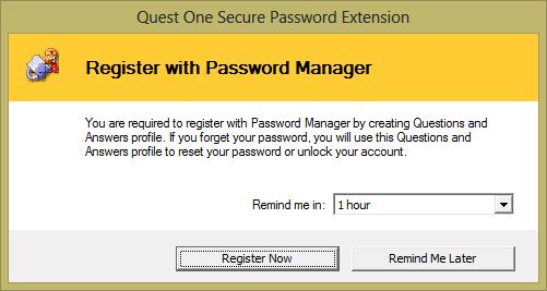 Profile Registration 1) While logged into Windows, a registration box will appear if you have not yet registered with Quest.