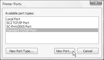 CHANGING THE PORT 4 Select [SC2 TCP/IP Port] and then click the [New Port] button. 5 Create the new port.