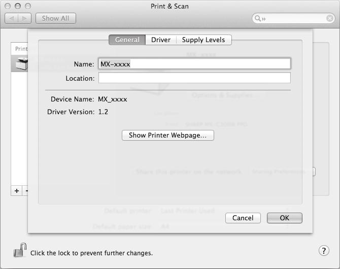 (4) Click the [Add] button. Using with AppleTalk: The PPD file of the machine is automatically selected and the peripheral devices installed on the machine are detected and automatically configured.