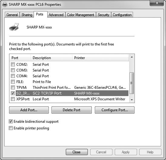 CHANGING THE PORT When using the machine in a Windows environment, follow the steps below to change the port when you have changed the IP address of the machine or have installed the PC-Fax driver