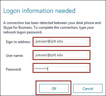 3. The Skype client on the PC will prompt that a connection has been detected between the phone and the PC.