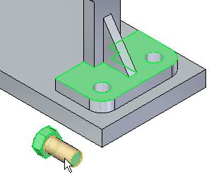 Lesson 3 Building a Roller Assembly Step 6: Select the cylindrical face on the bolt Select the cylindrical face shown in the illustration.