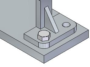 Building a Roller Assembly Step 8: Observe the result The bolt is inserted into the support.