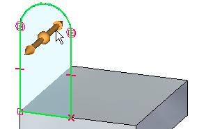 Basic part modeling Step 12: Select the Extrude handle and define the feature extent Position the cursor over the Extrude handle, as shown above, and when it highlights, click to select it.