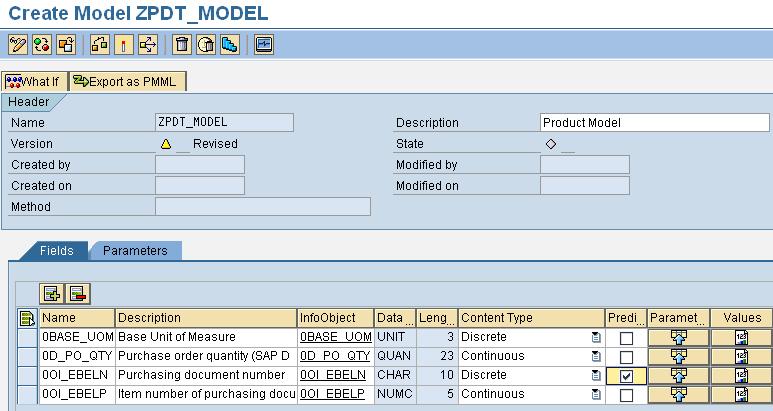 Set the Prediction Variable indicator for the model field for which the subsequent prediction is to be made.