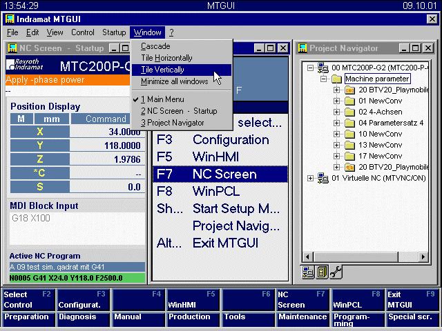 MTGUI User Interface Overview of Machine Tool Graphic User Interfaces 1-9 Single and Multiple Window Operation The MTGUI desktop can contain several applications.