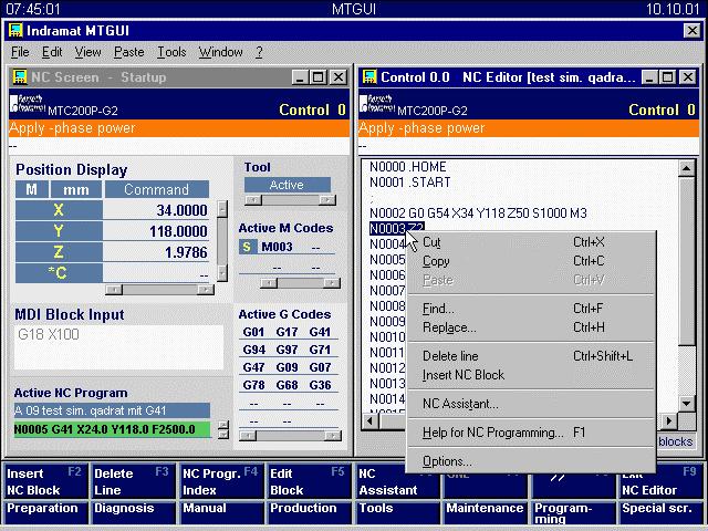 MTGUI User Interface Overview of Machine Tool Graphic User Interfaces 1-13 Fig. 1-15: Pop-up menu D_Popupbefehl_gr.
