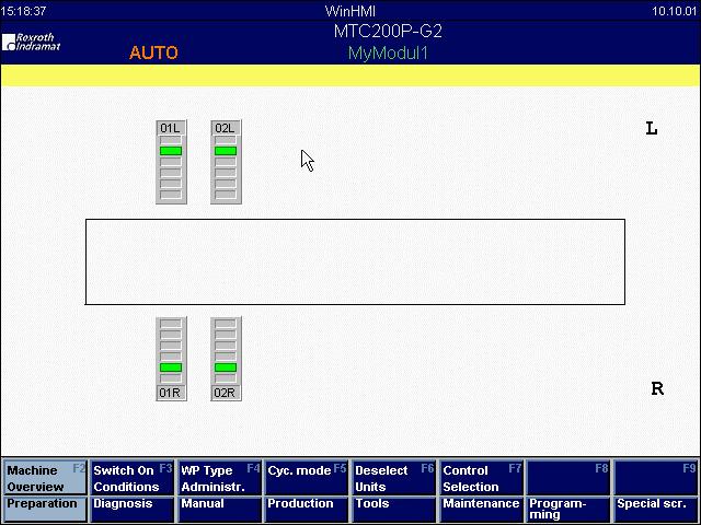 2-10 Applications in the MT Interface MTGUI User Interface Key <F2> is used to switch the set language. In the example (see Fig.