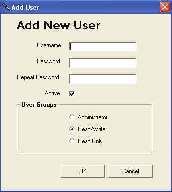 Enter your new Username, the associated Password and Repeat Password to ensure accuracy and select the appropriate security level.