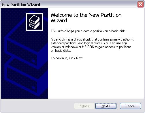 the option "New Partition".