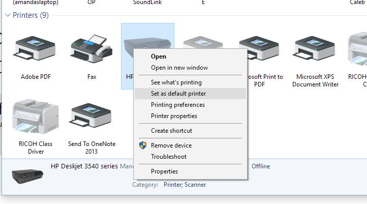 If this isn t the printer you often use, press the Windows button and type Control Panel, then click the Control Panel icon in the search results to open in.