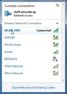 Click WLAN-SMU, and then click Connect. 3.