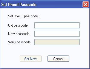 Monitoring Set Panel Passcode. Set Panel Passcode allows you to set the level 3 passcode.