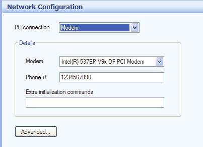 Adding and Connecting to a Panel 3. Click Network. The Network Configuration window appears. Figure 30. Network Configuration 4. Click Advanced.