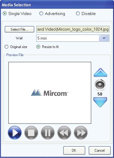 Configuring the Touch Screen Appearance To set the Screen Saver 1. Select Screen Saver. The Media Selection window appears. Figure 53. Screen Saver Options 2.