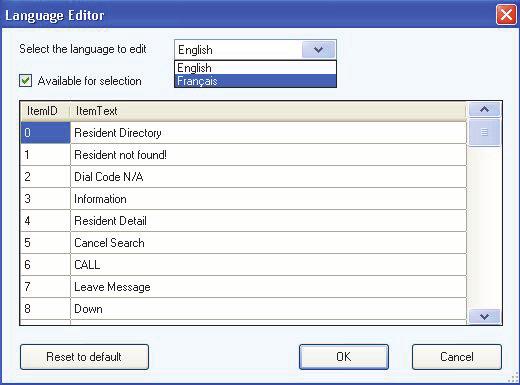 Configuring the Touch Screen Appearance 4.8 Setting Language Options 1. Log in as administrator and select Tools from the menu bar, followed by Language. The Language Editor window appears. Figure 68.