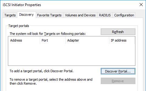 Mounting VTL on the backup server To pass the VTL device to the Veritas Backup Exec server, the corresponding VTL iscsi target should