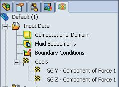 Click Flow Simulation Features on the Flow Simulation toolbar and click Global Goals from the menu.