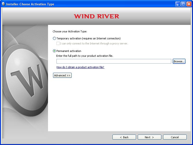 Install Wind River Workbench Installation Procedure NOTE: If you have just installed the NI DVD the National Instruments Activation Wizard may start while Workbench is being installed.