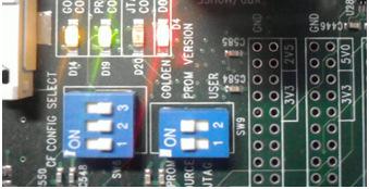 The Digilent XUPV2P board Testing the board (Step 3) Verify that the board configuration pins are in the positions show in