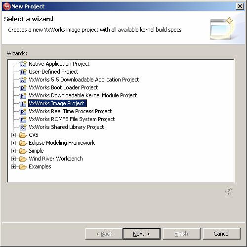 Create VxWorks Project Launch WindRiver Workbench