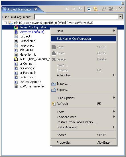 Create VxWorks Project In the new VxWorks Project, right-click